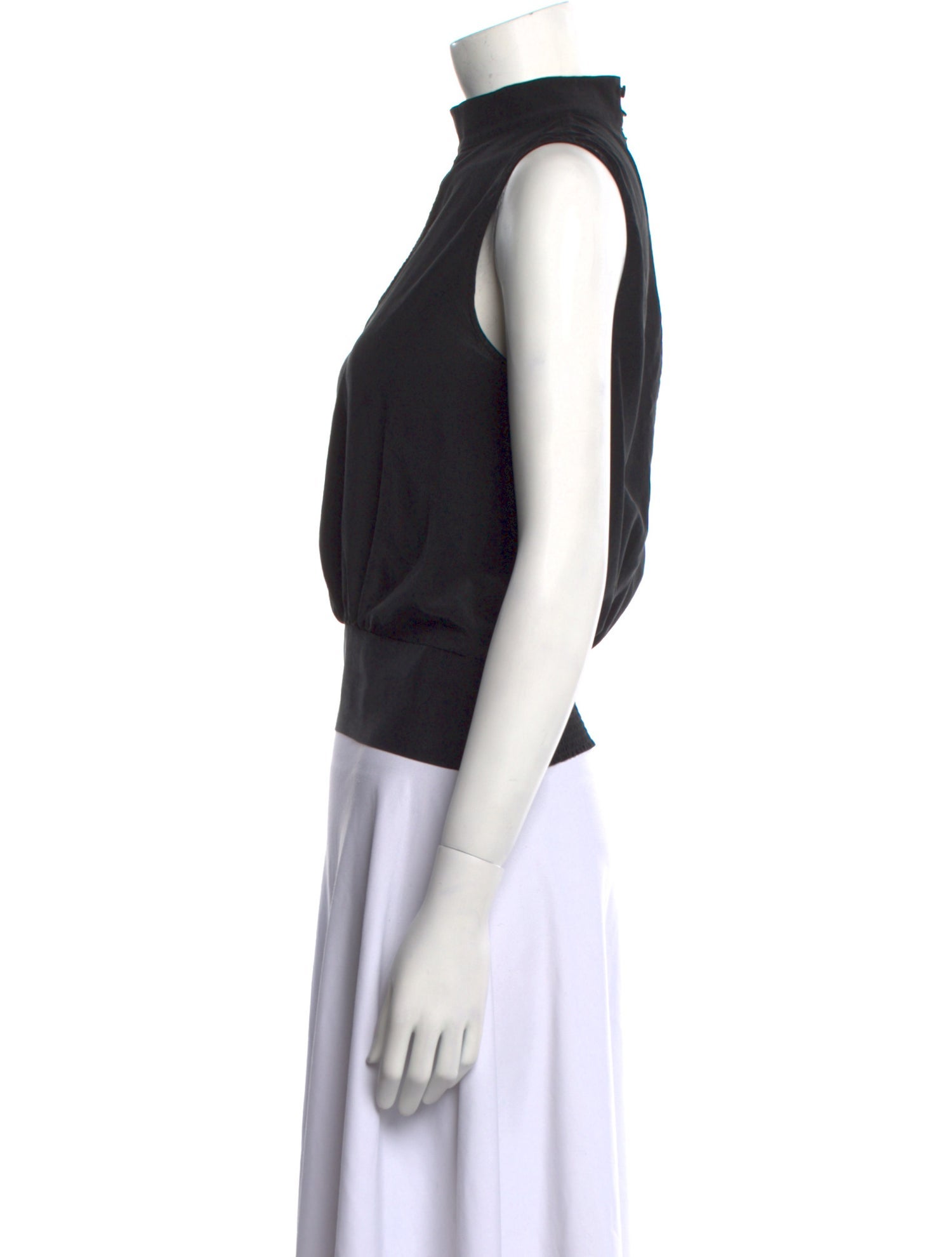 FRAME Silk Mock Neck Crop Top