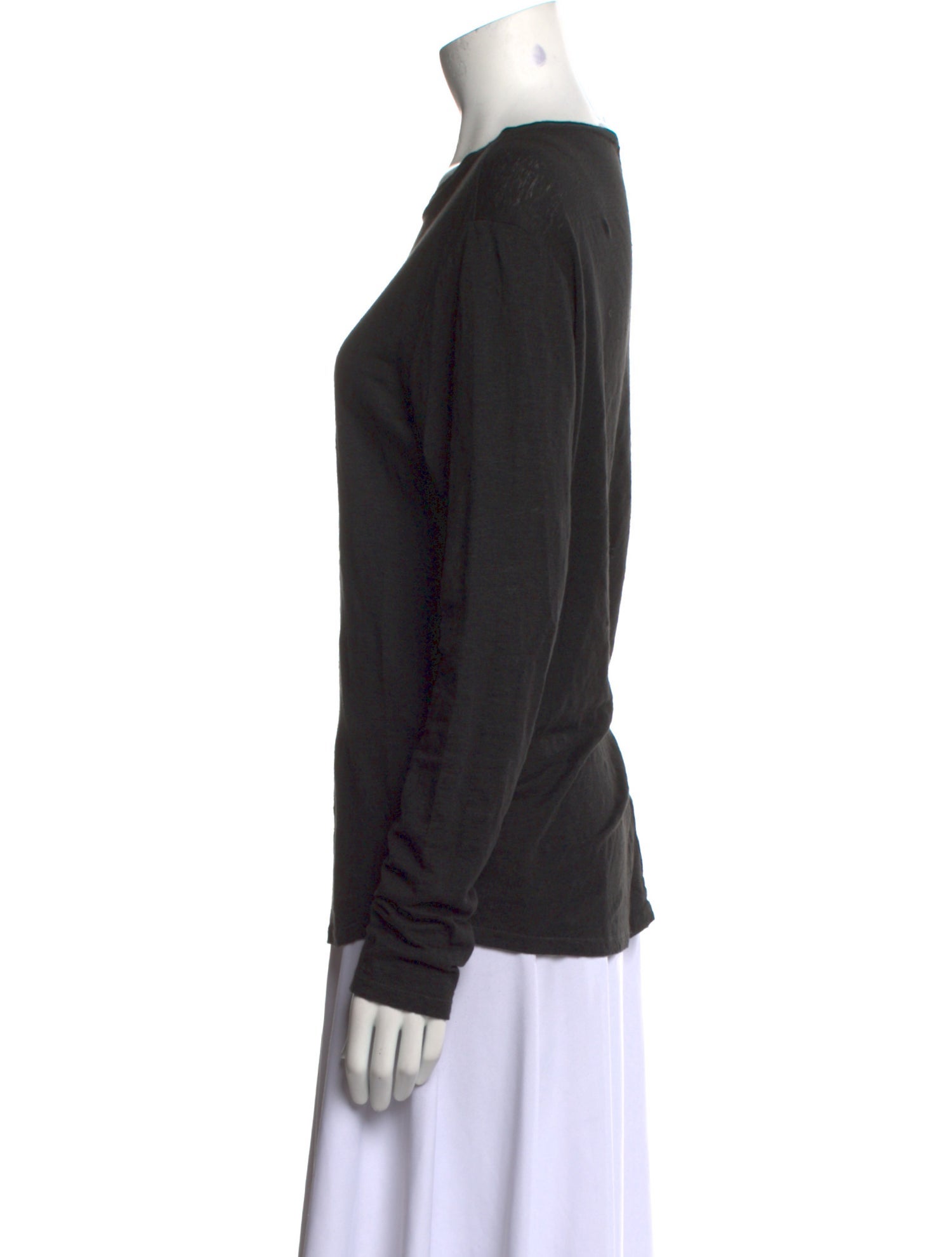 FRAME Linen Scoop Neck T-Shirt