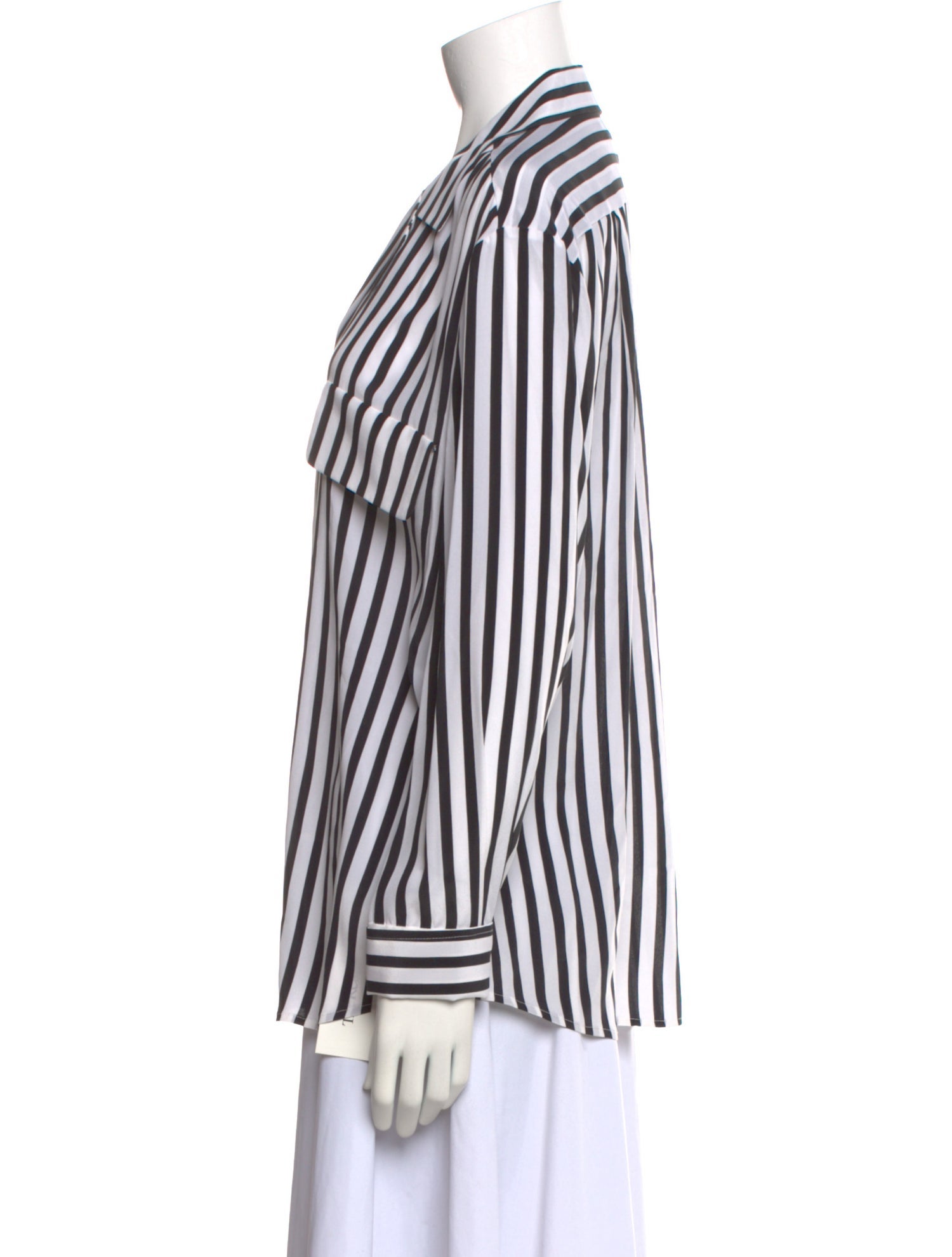 FRAME Silk Striped Button-Up Top