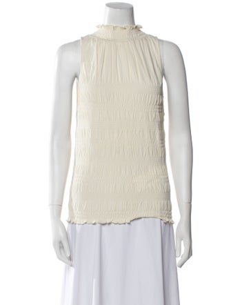 FRAME Mock Neck Sleeveless Blouse