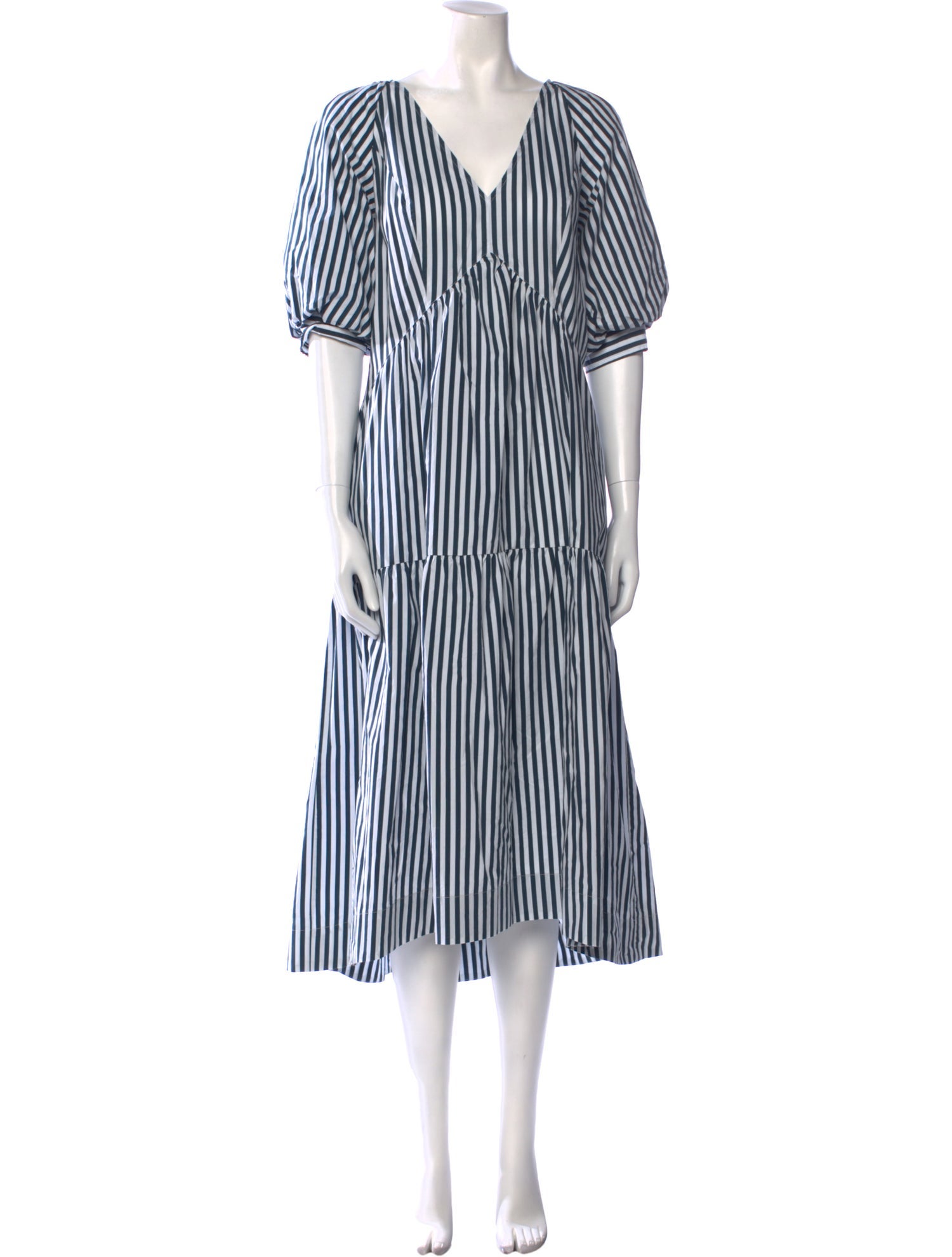FRAME Striped Midi Length Dress