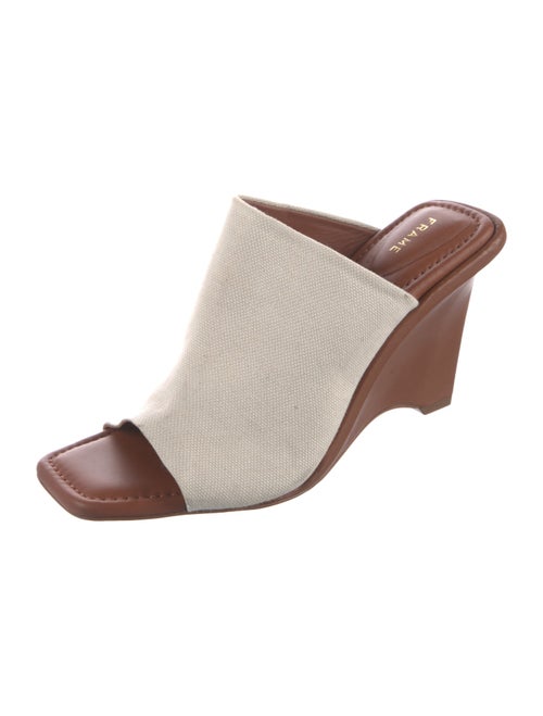 FRAME Canvas Leather Trim Embellishment Slides