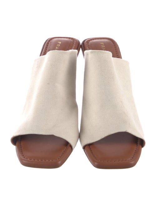 FRAME Canvas Leather Trim Embellishment Slides