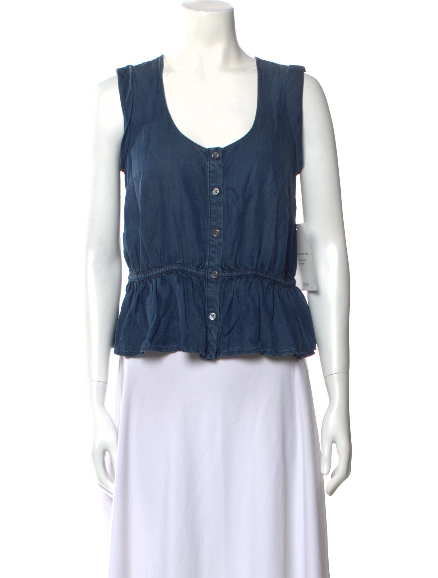 FRAME Scoop Neck Sleeveless Crop Top