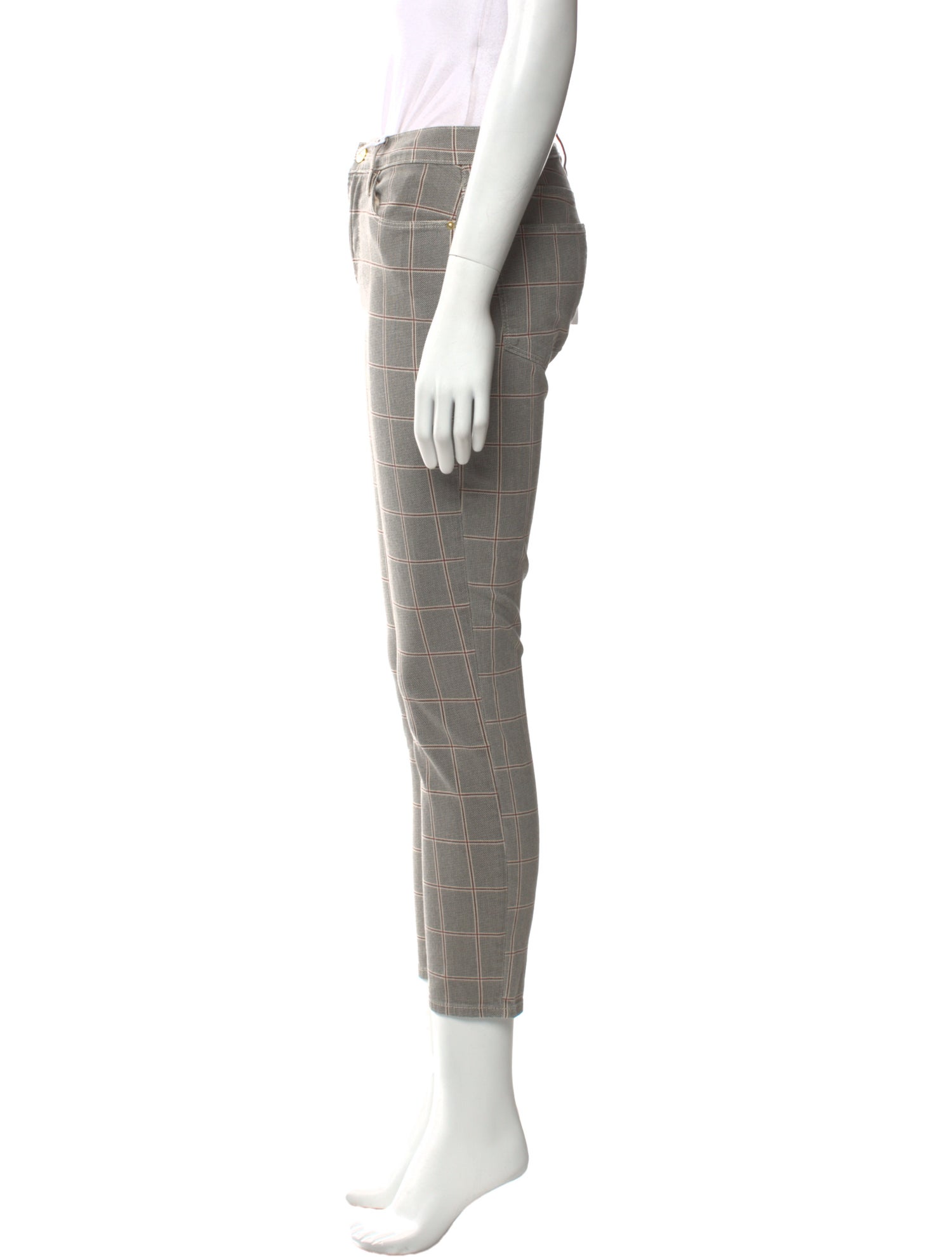 FRAME Plaid Print Skinny Leg Pants w/ Tags
