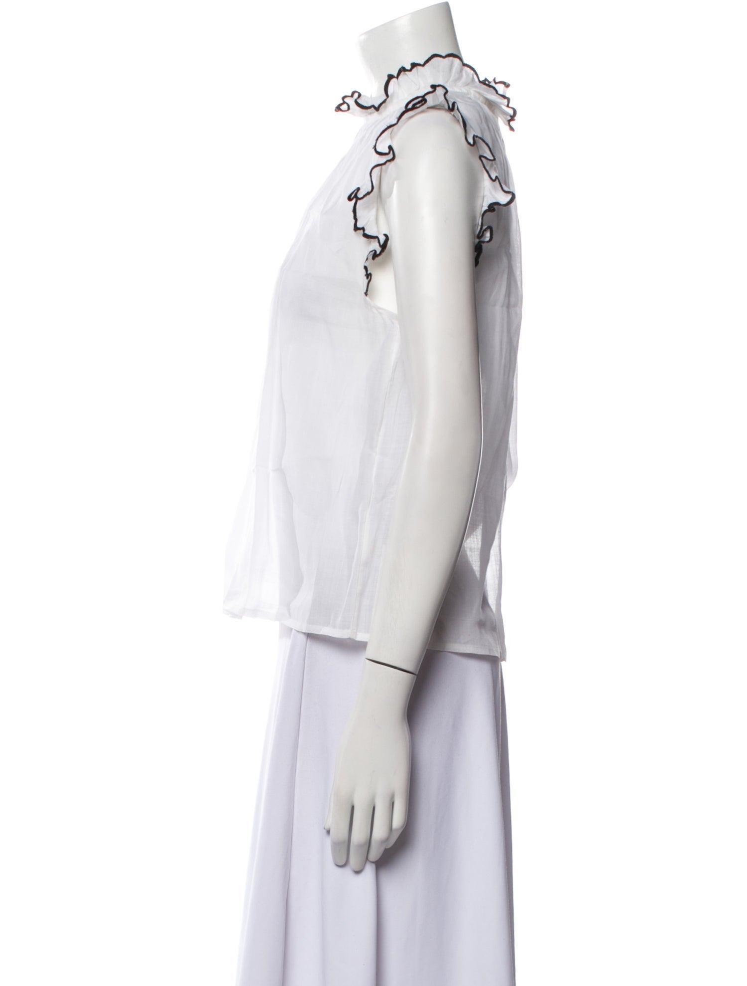 FRAME Mock Neck Sleeveless Crop Top