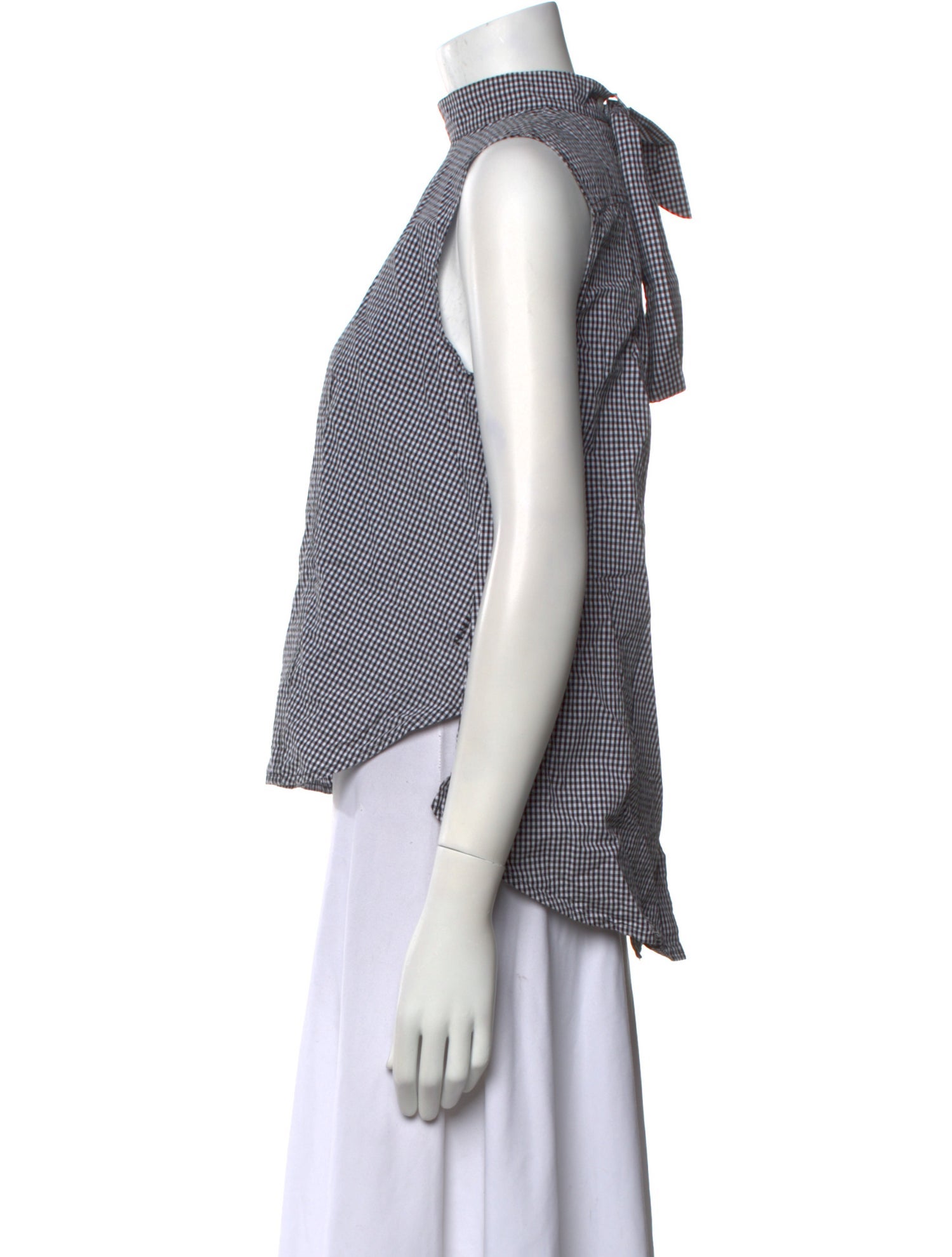 FRAME Plaid Print Mock Neck Top