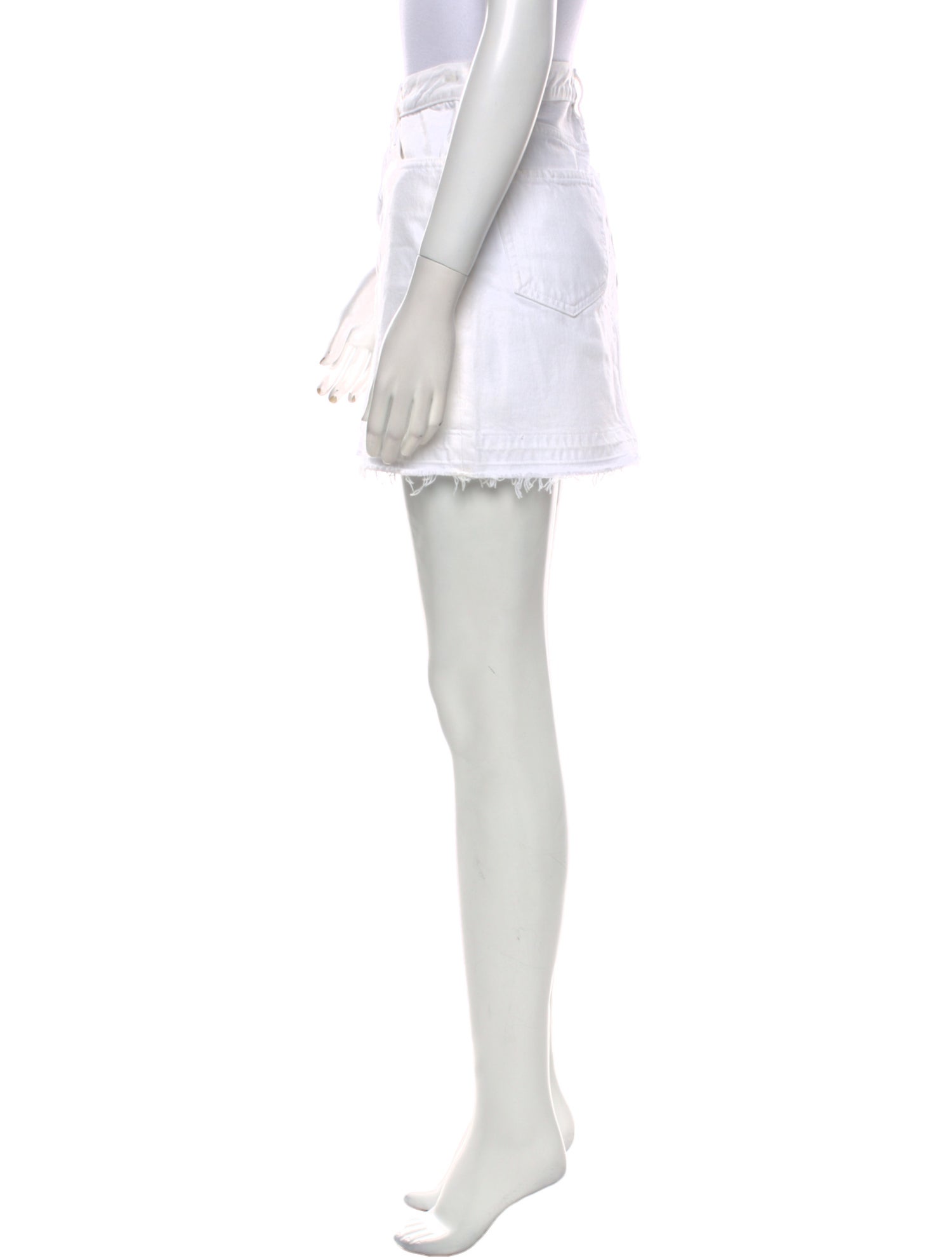 FRAME Raw-Edge Trim Mini Skirt