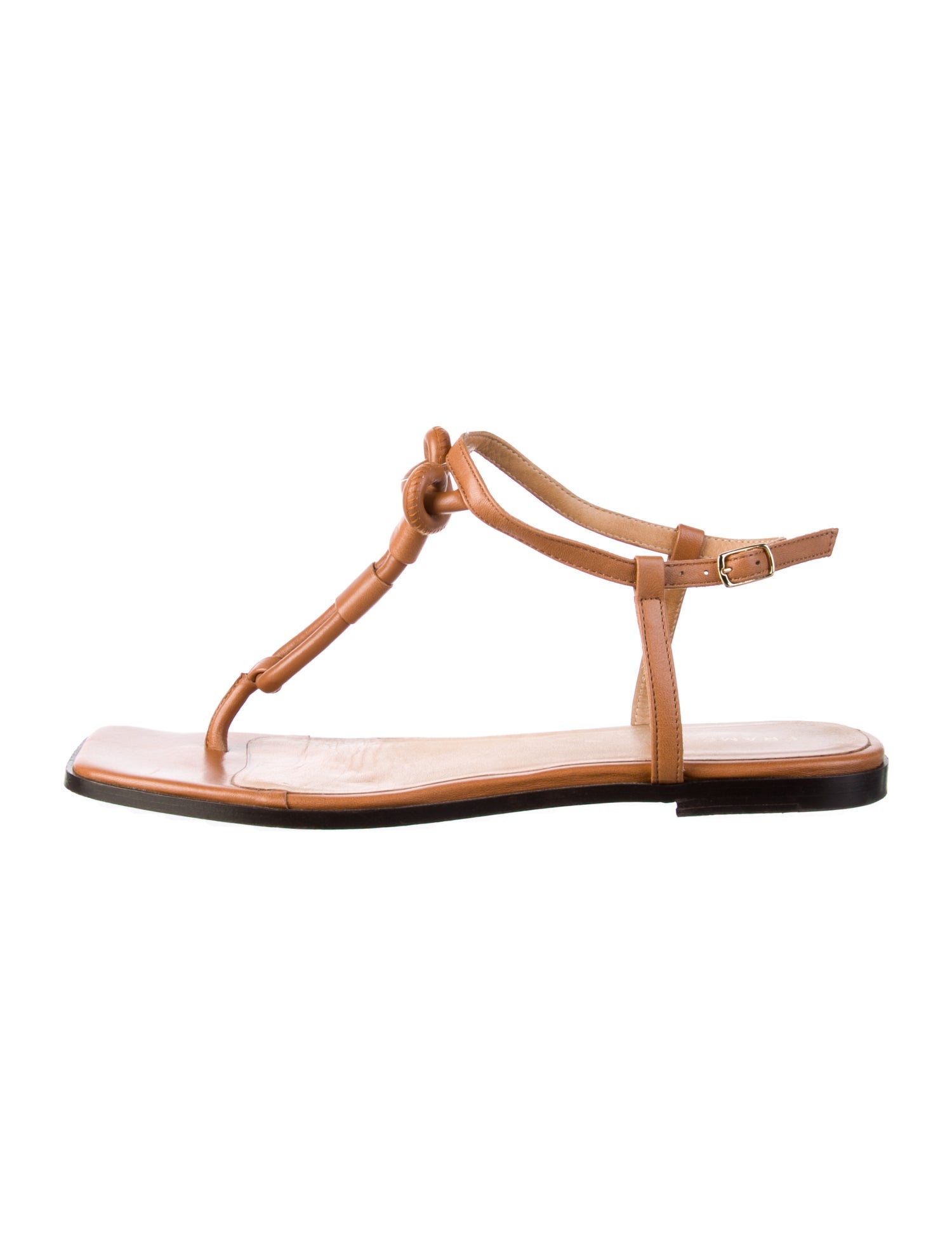 FRAME Leather T-Strap Sandals