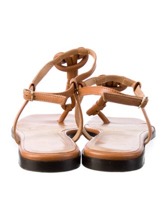 FRAME Leather T-Strap Sandals