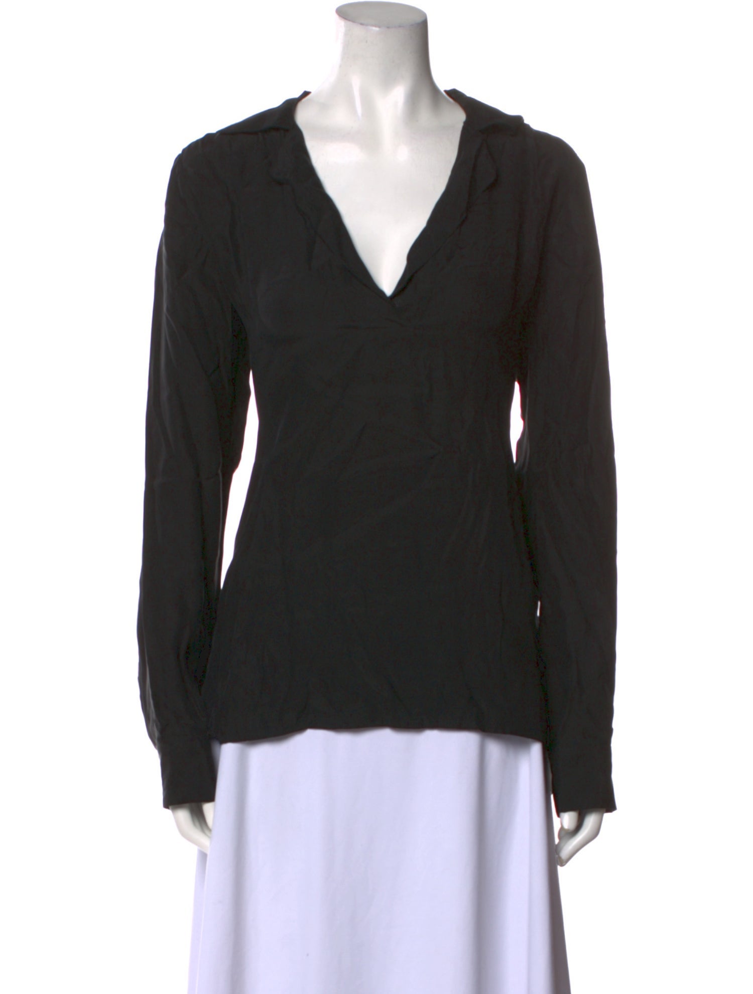 FRAME Silk V-Neck Blouse