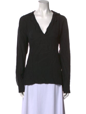FRAME Silk V-Neck Blouse