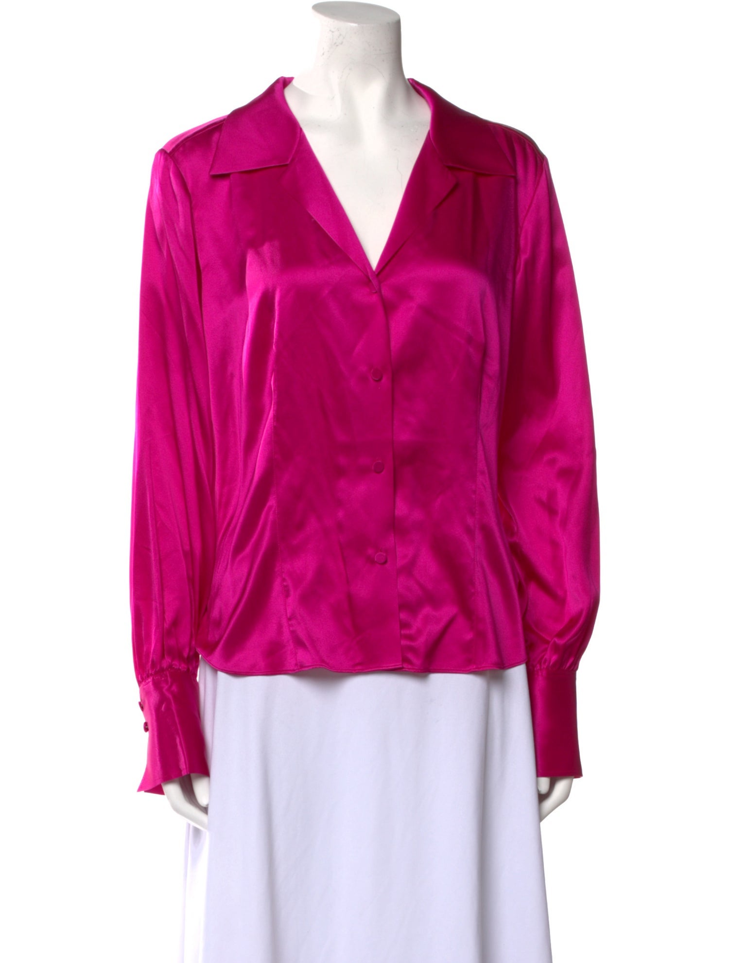 FRAME Silk V-Neck Blouse