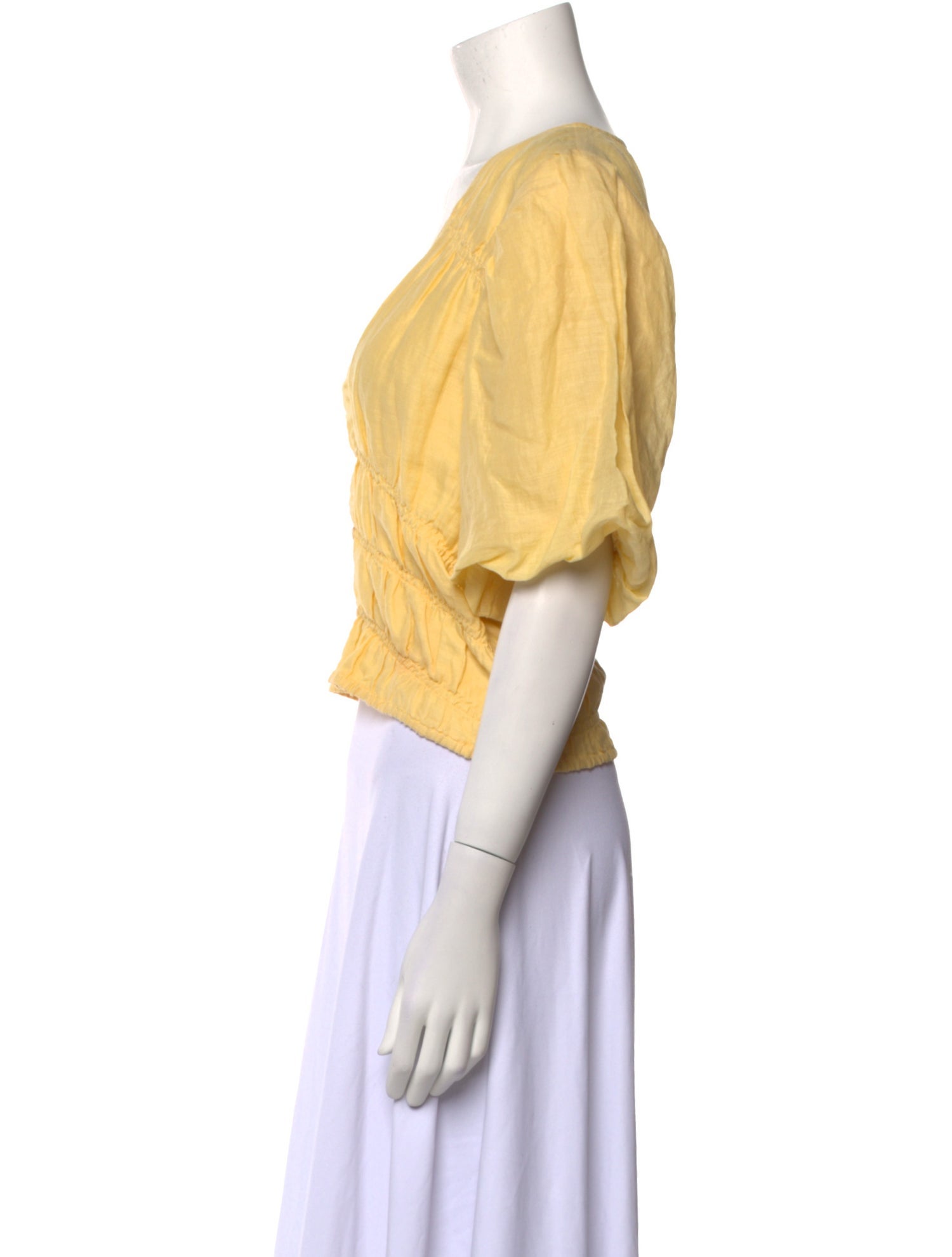 FRAME V-Neck Short Sleeve Crop Top