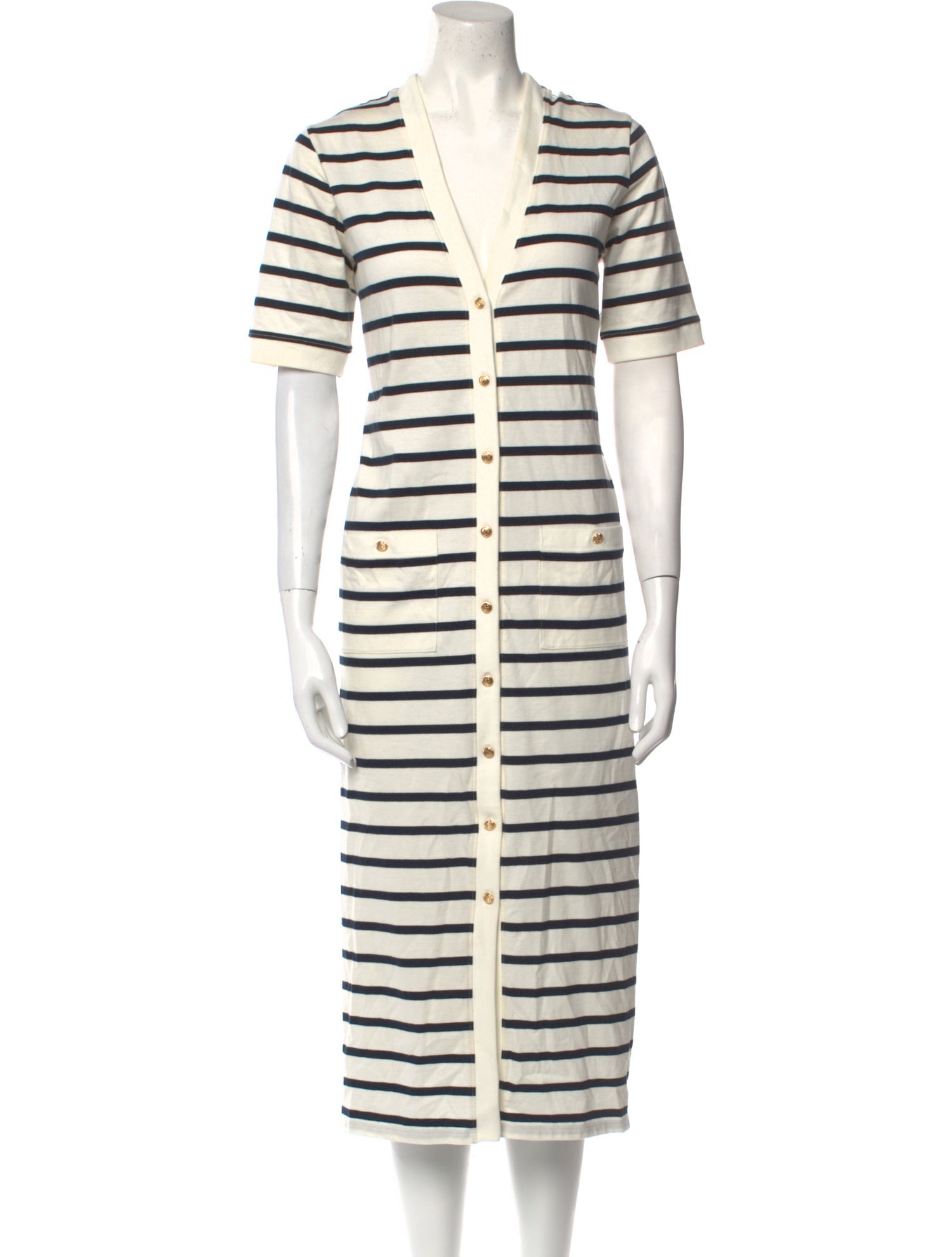 FRAME Striped Midi Length Dress