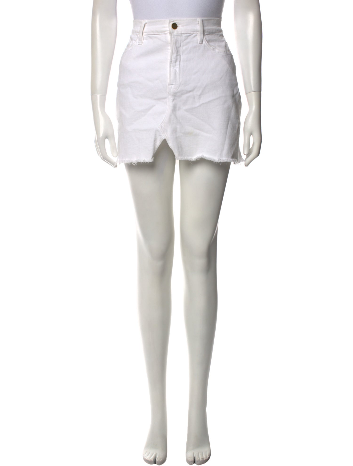 FRAME Raw-Edge Trim Mini Skirt