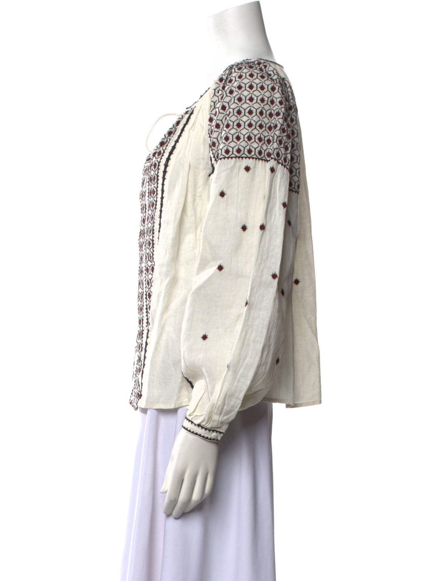 FRAME Linen Printed Blouse w/ Tags