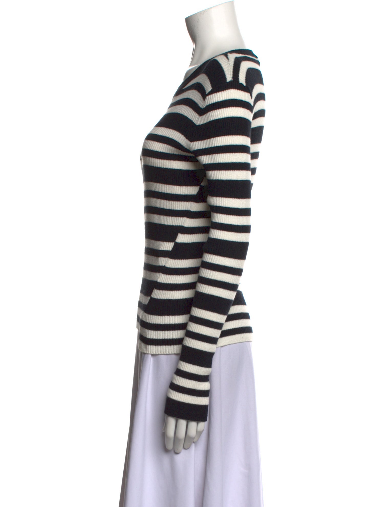 FRAME Striped Scoop Neck Sweater