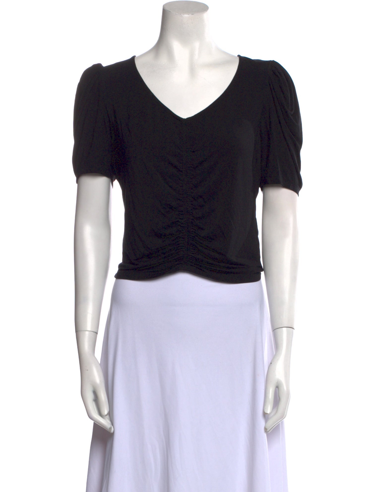 FRAME V-Neck Short Sleeve Crop Top