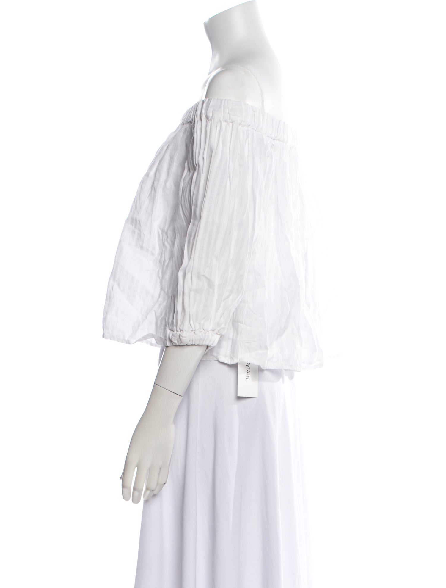 FRAME Linen Striped Crop Top