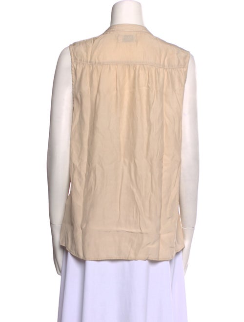 FRAME Silk Crew Neck Button-Up Top