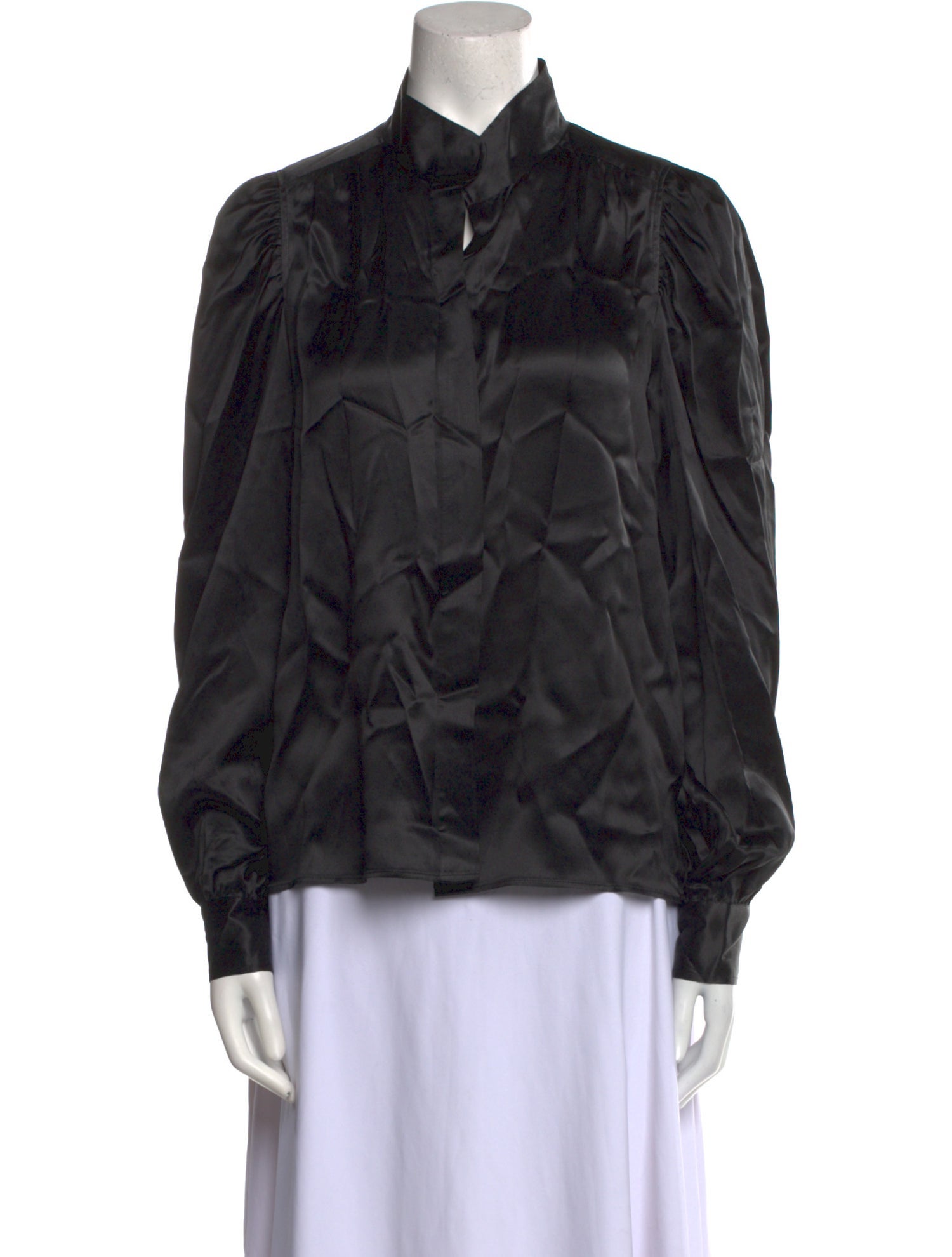 FRAME Silk Long Sleeve Button-Up Top