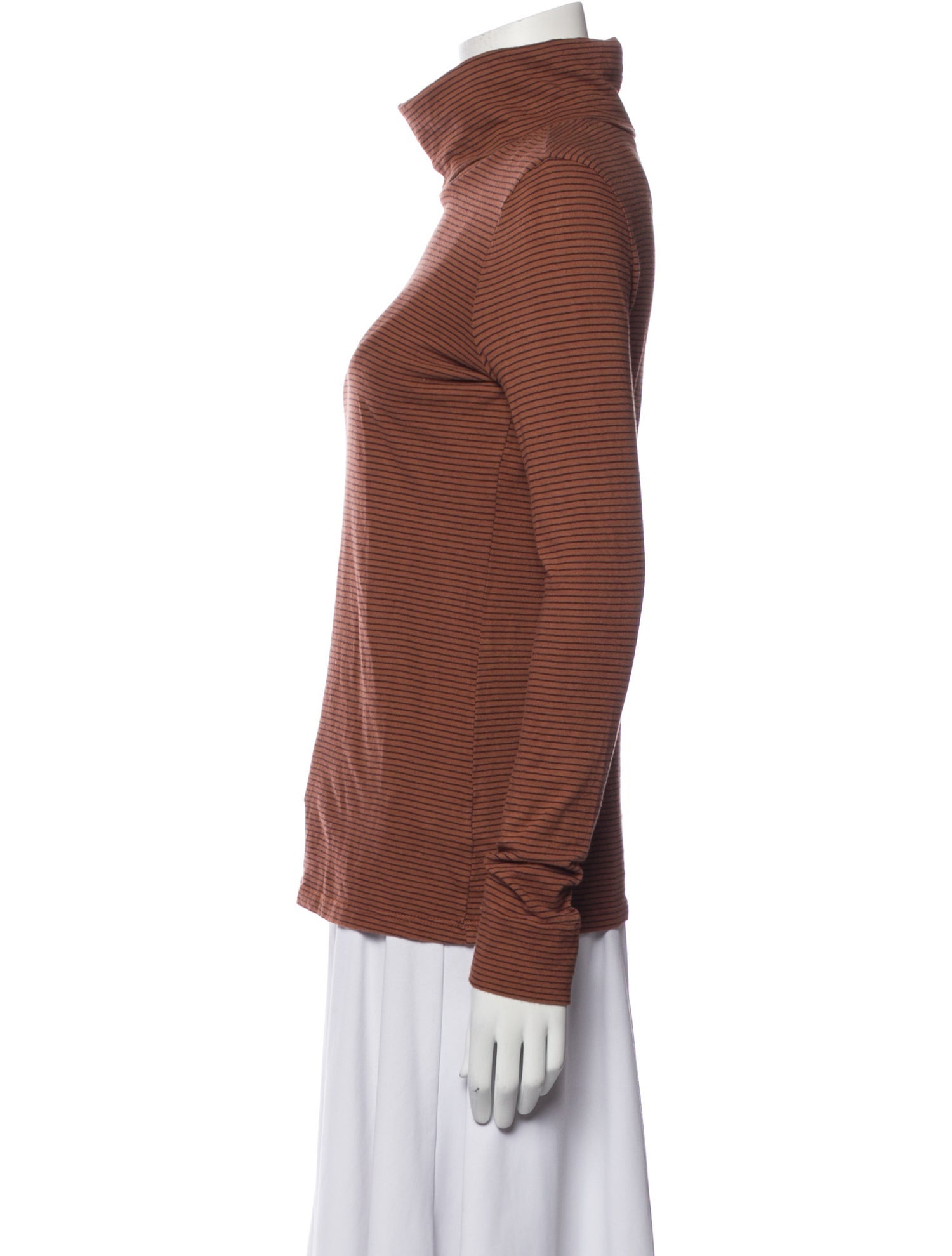 FRAME Striped Turtleneck Top