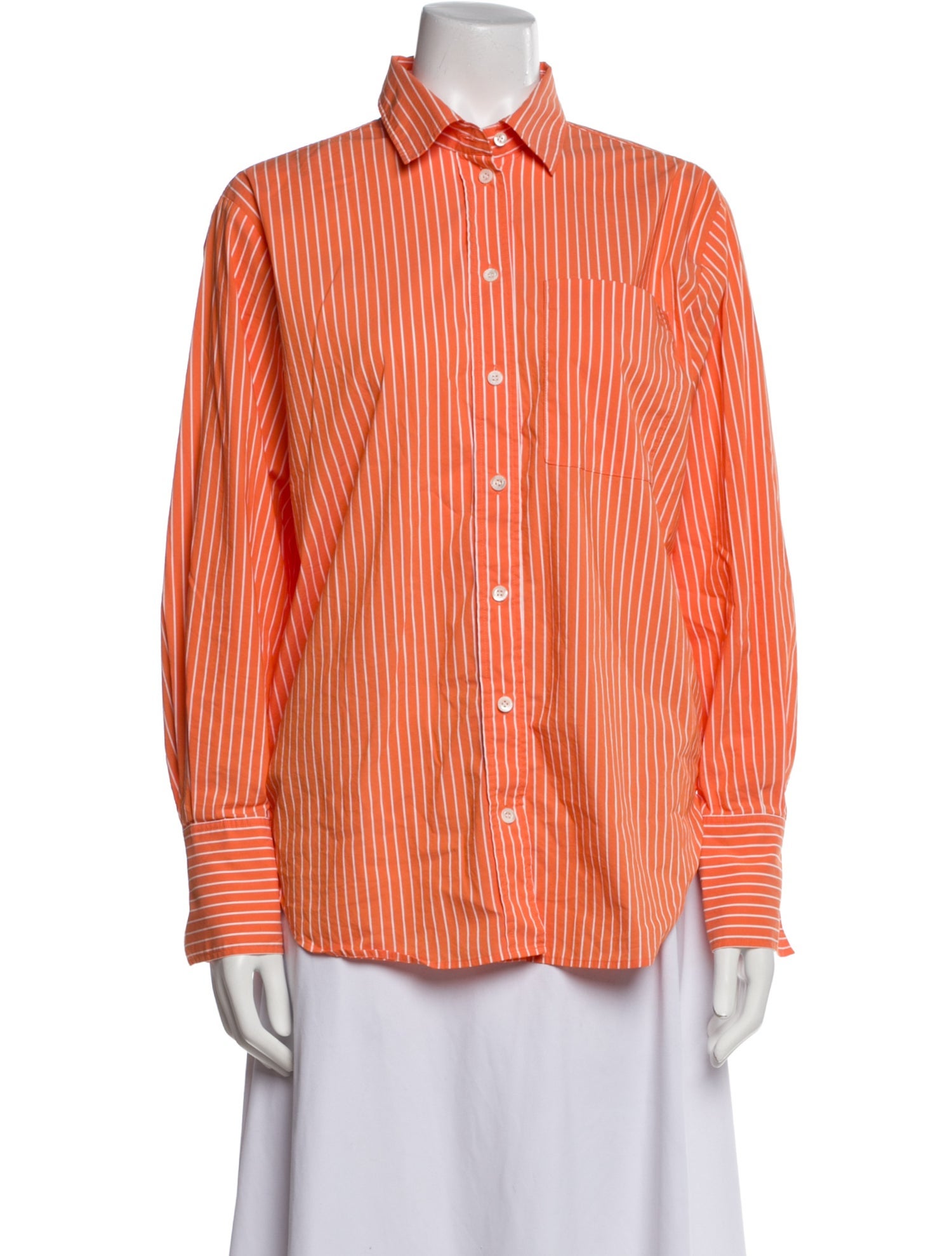 FRAME Striped Long Sleeve Button-Up Top