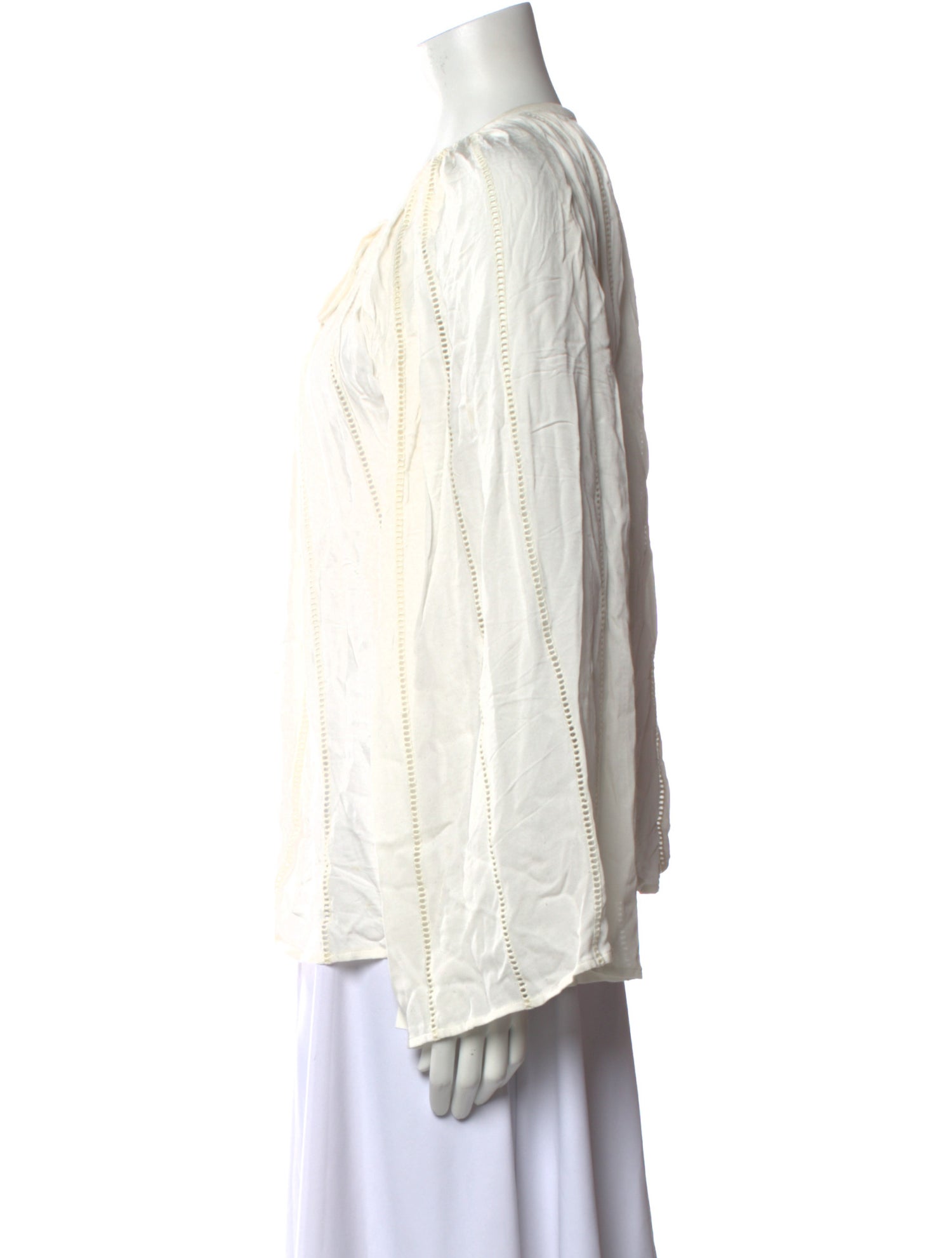 FRAME Tie Neck Long Sleeve Blouse