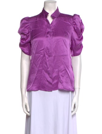 FRAME Silk Short Sleeve Blouse