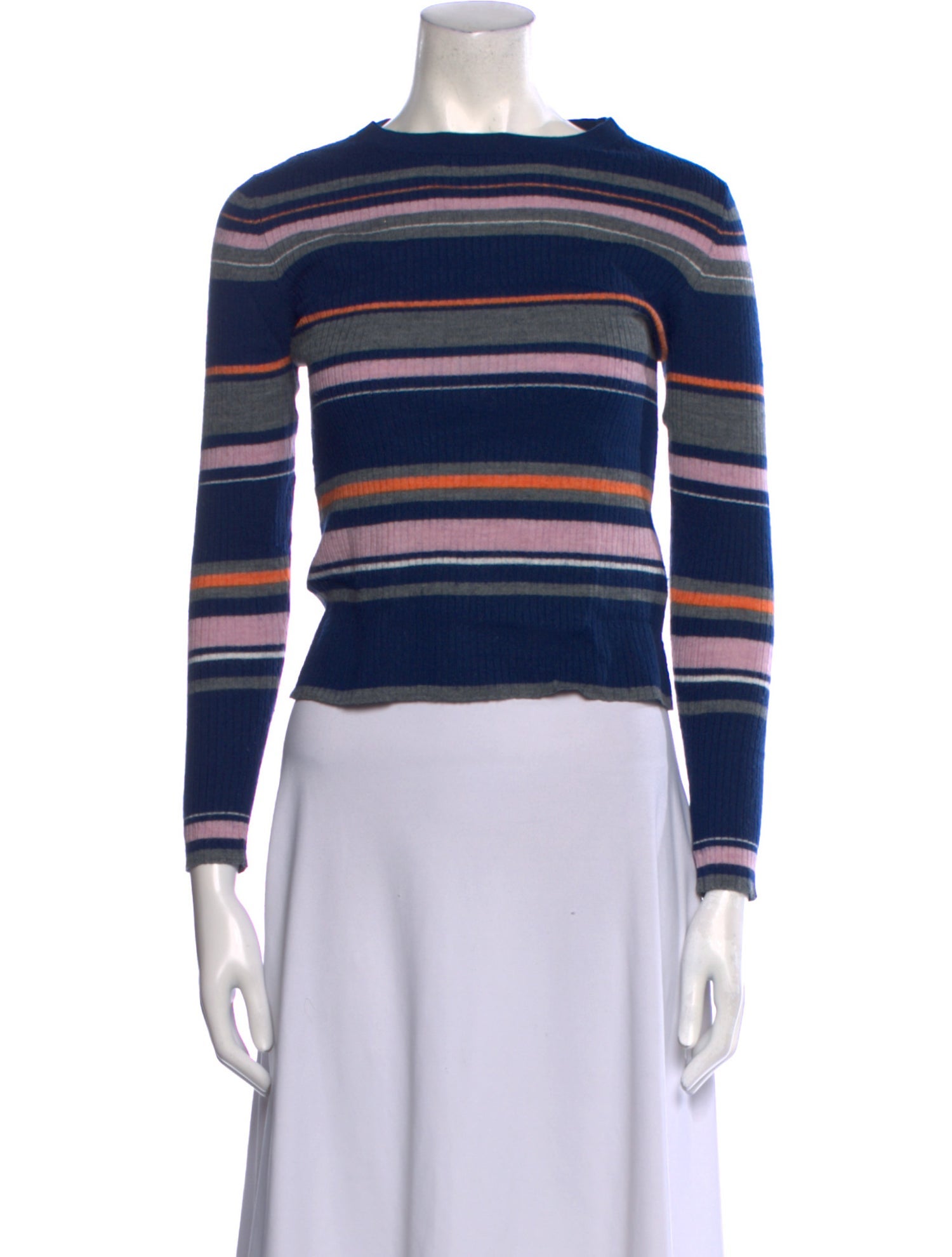 FRAME Striped Scoop Neck Sweater