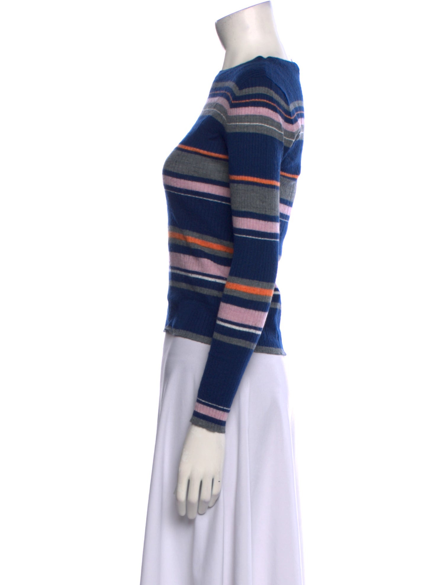 FRAME Striped Scoop Neck Sweater