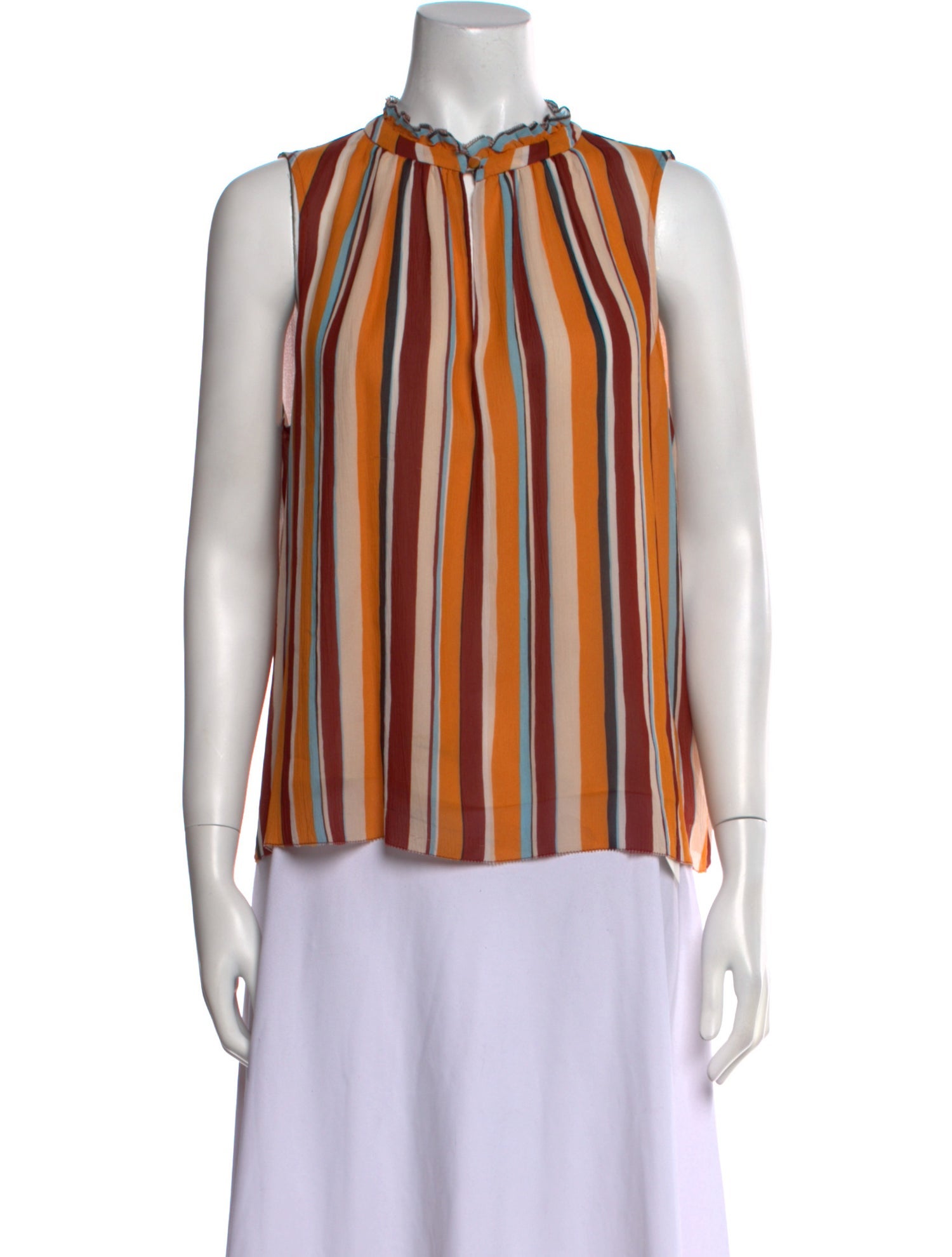FRAME Silk Striped Blouse