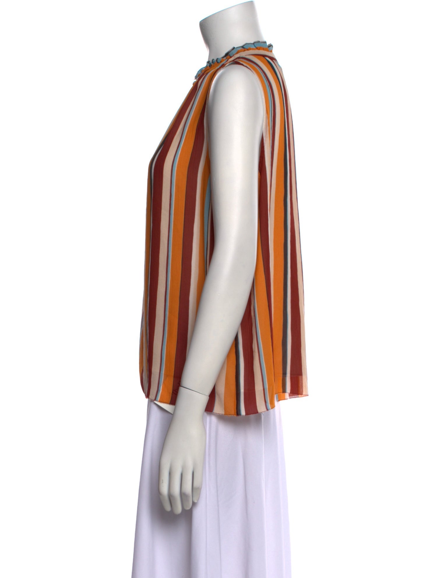 FRAME Silk Striped Blouse