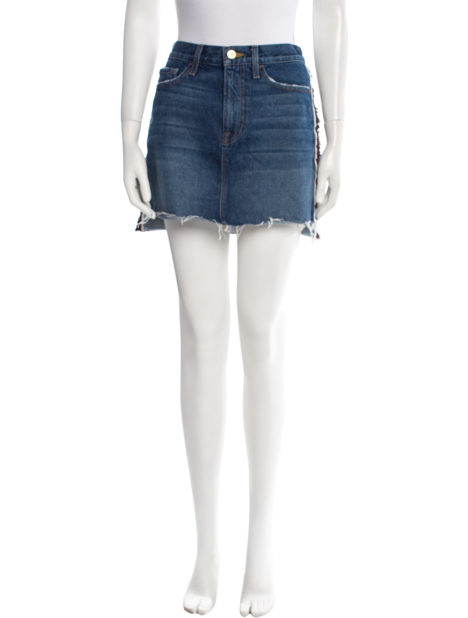 FRAME Distressed Accents Mini Skirt
