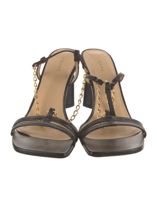 FRAME Leather Chain-Link Accents Slingback Sandals