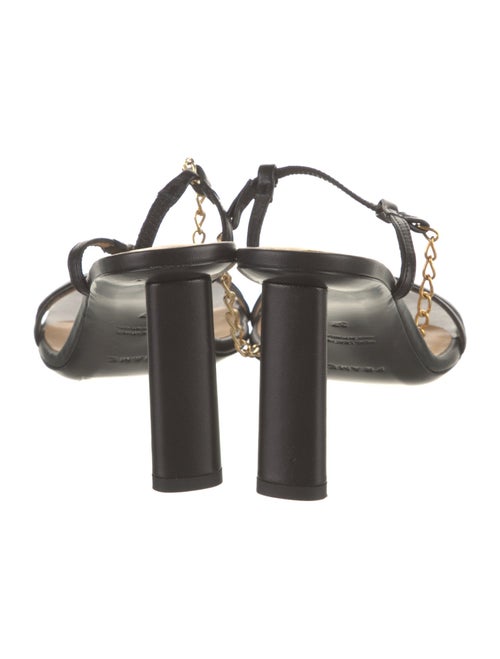 FRAME Leather Chain-Link Accents Slingback Sandals