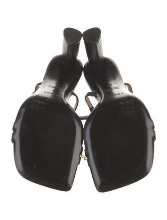 FRAME Leather Chain-Link Accents Slingback Sandals