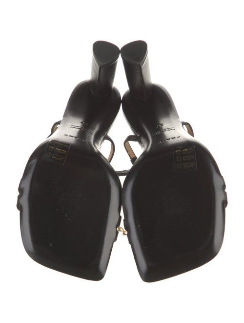 FRAME Leather Chain-Link Accents Slingback Sandals