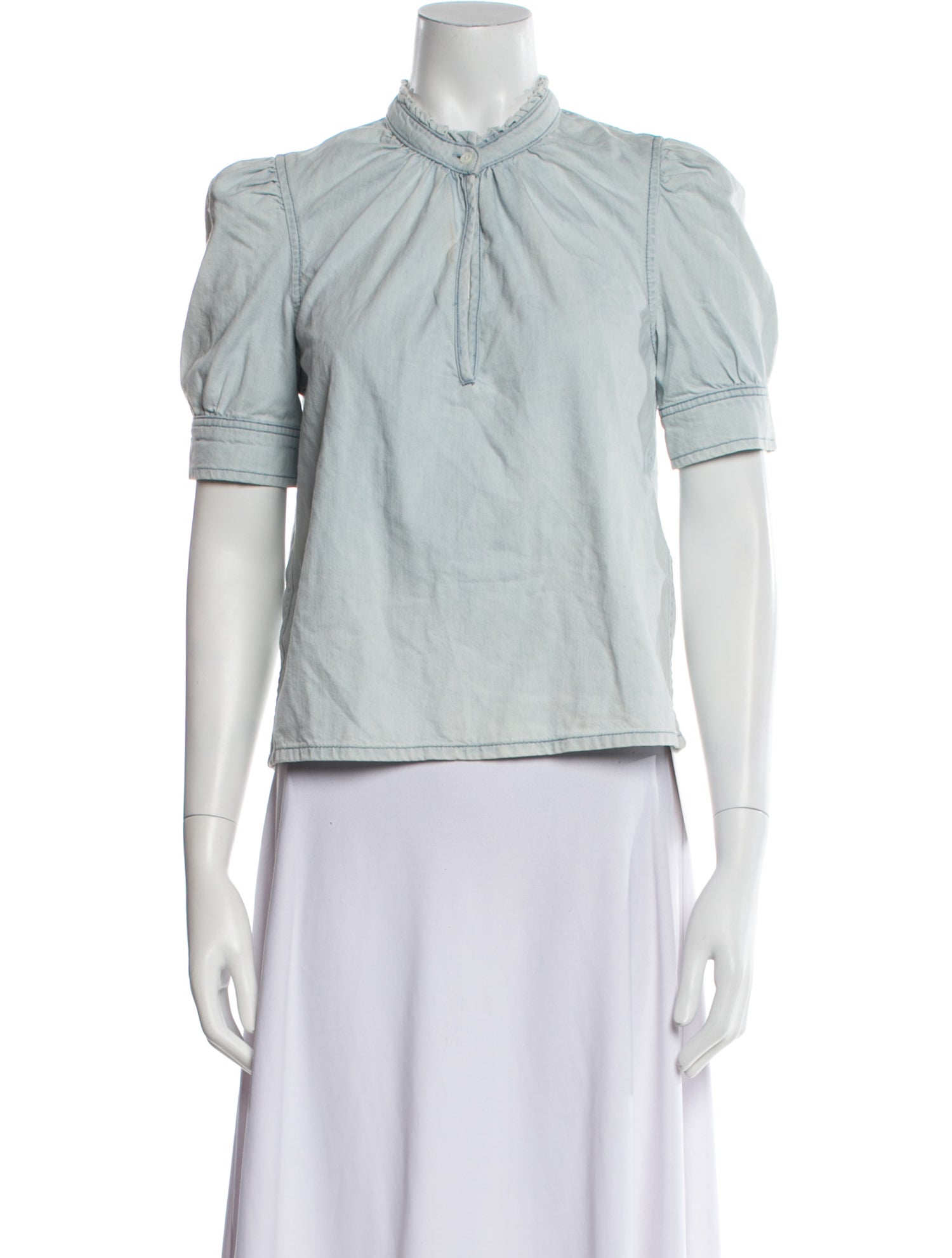 FRAME Mock Neck Short Sleeve Top