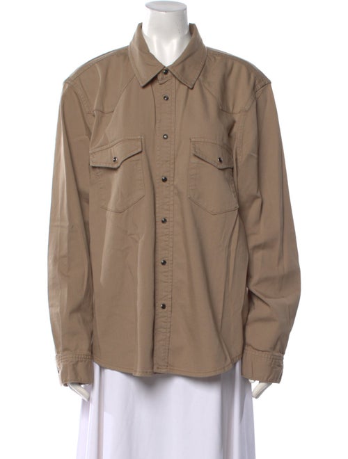 FRAME Long Sleeve Button-Up Top