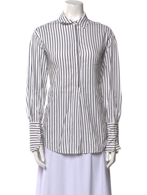 FRAME Striped Long Sleeve Button-Up Top