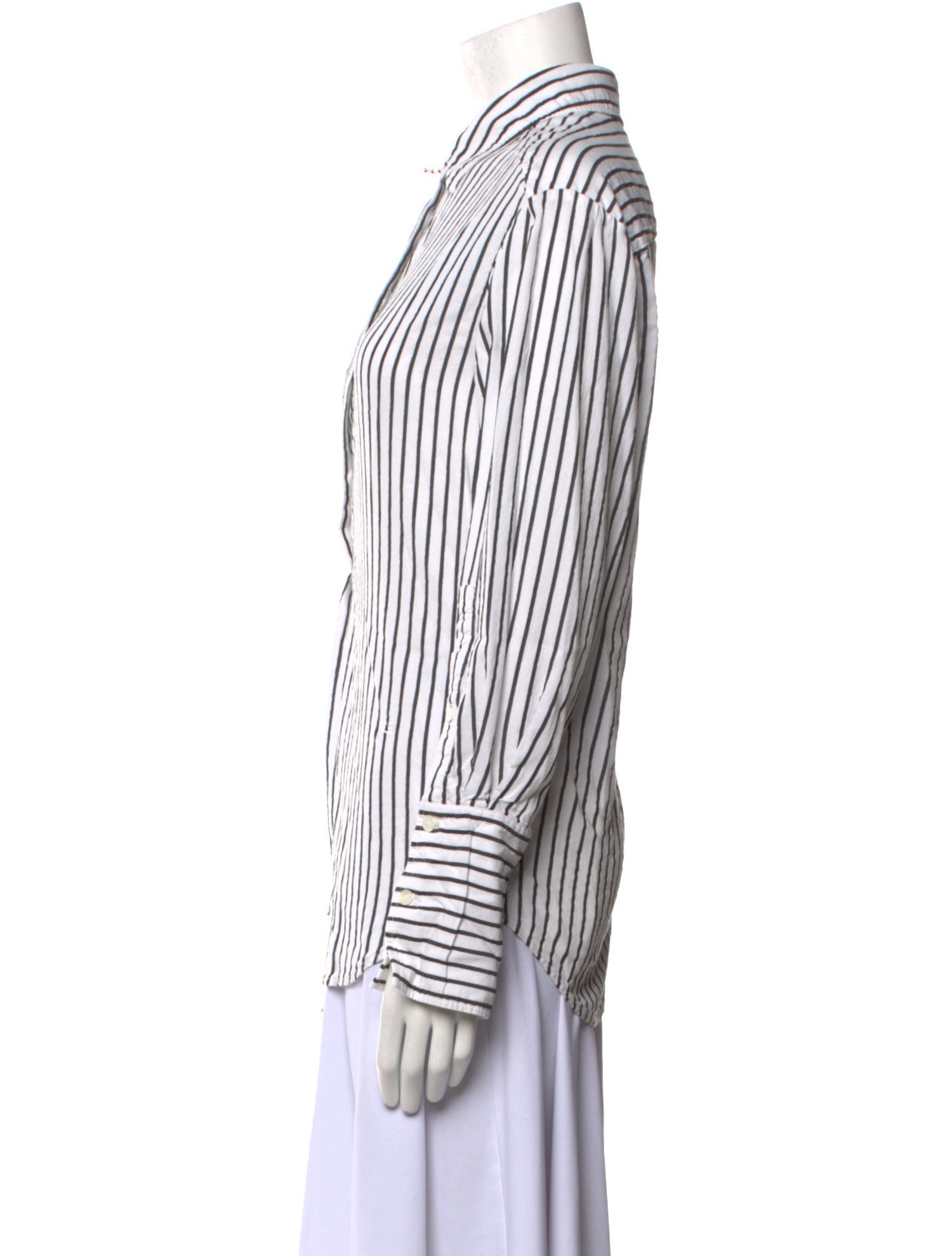 FRAME Striped Long Sleeve Button-Up Top
