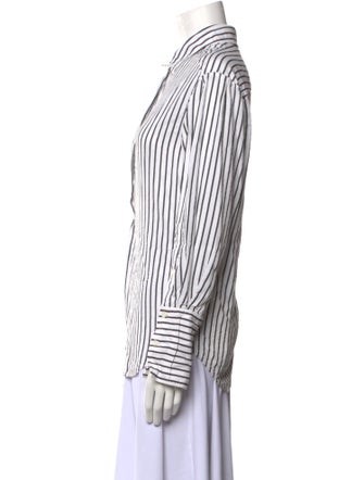 FRAME Striped Long Sleeve Button-Up Top
