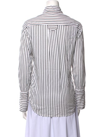 FRAME Striped Long Sleeve Button-Up Top