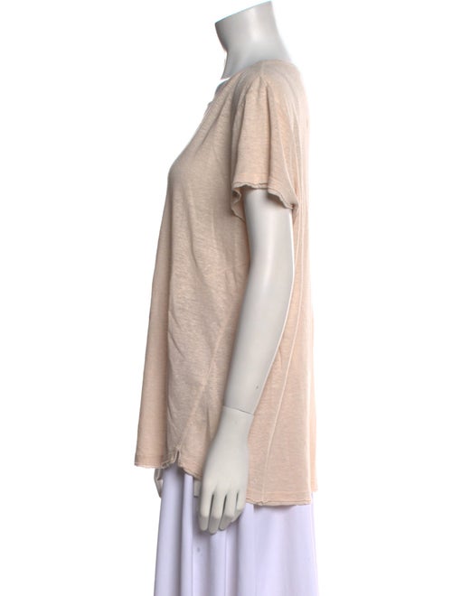 FRAME Linen Bateau Neckline T-Shirt