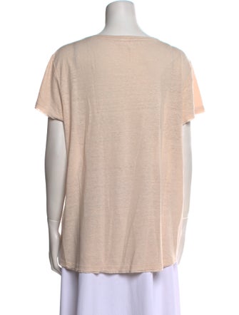 FRAME Linen Bateau Neckline T-Shirt