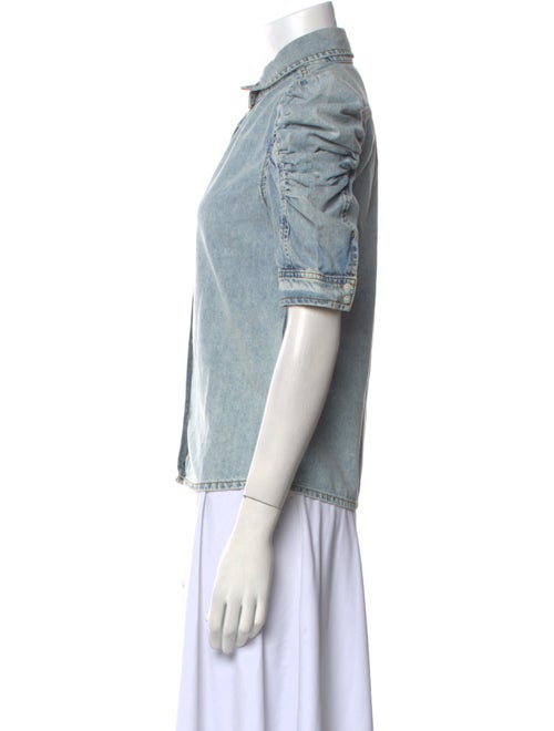 FRAME Three-Quarter Sleeve Button-Up Top