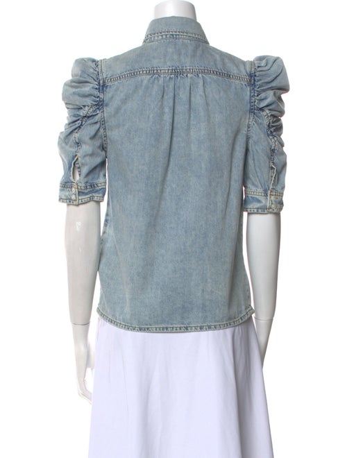 FRAME Three-Quarter Sleeve Button-Up Top