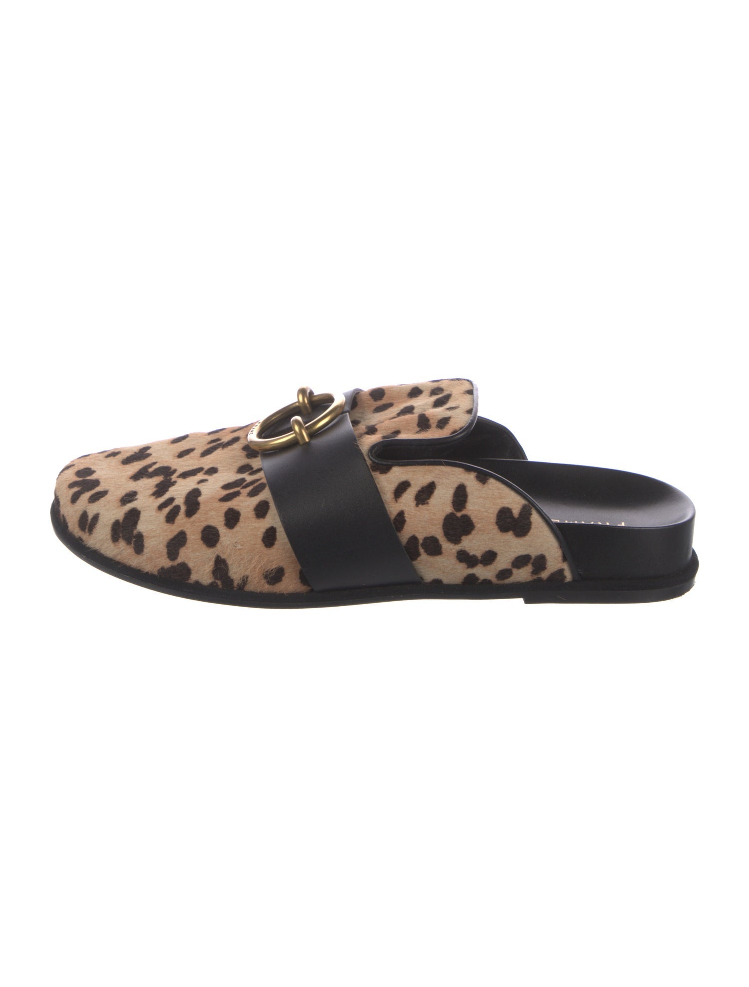 FRAME Ponyhair Animal Print Mules